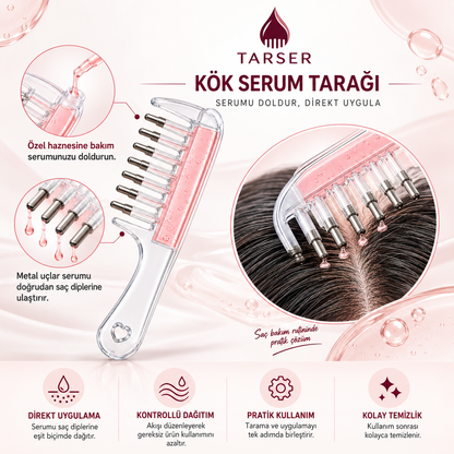 Tarser Kök Serum Tarağı – Güçlü, Gür ve Sağlıklı Saçlar İçin