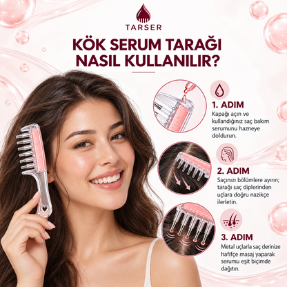 Tarser Kök Serum Tarağı – Güçlü, Gür ve Sağlıklı Saçlar İçin
